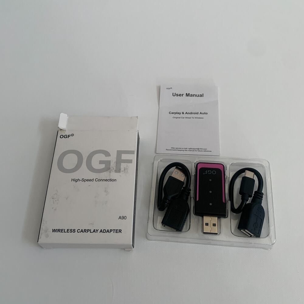 OGF High Speed Connection Wireless CarPlay Adapte Android 11+ And iPhone iOS 10+ - Picture 1 of 11
